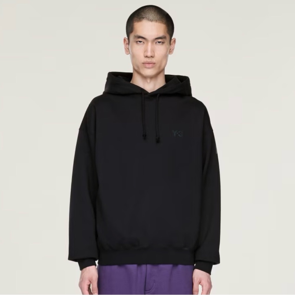 Y-3 Adidas Yohji Yamamoto signature classic chest logo Black FT Hoodie/M